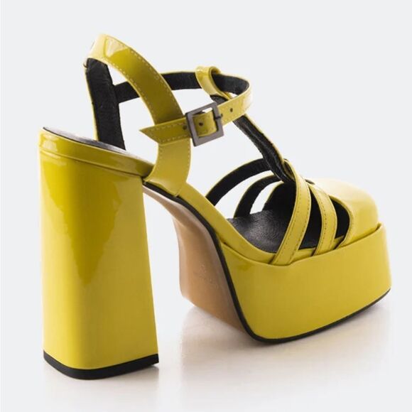 BRAND NEW SOUL PRINCESS PLAIN PLATFORM ANKLE CURVE WIDE HIGH HEEL SAND… S2 - Picture 4 of 15